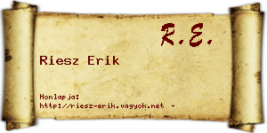 Riesz Erik névjegykártya